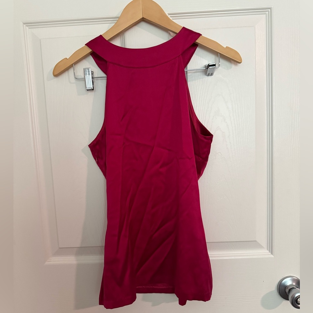 Arden B. Silk Keyhole Tank Pink Size Small - Picture 2 of 6